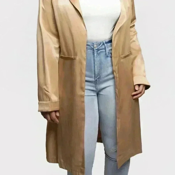 The Right Direction Satin Camel Midi Blazer - Picture 2 of 4